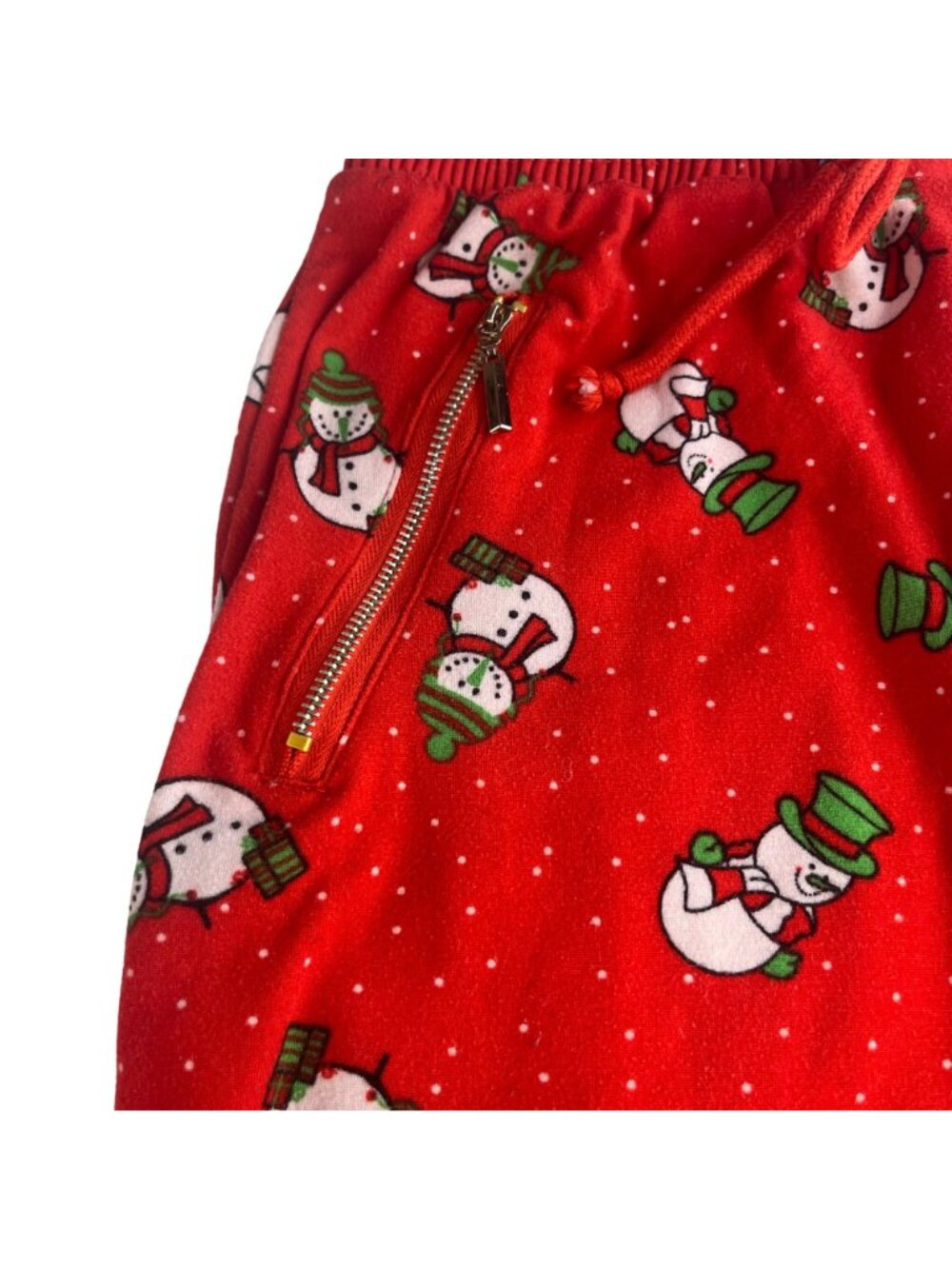 Indero Snowman Pajama Set Christmas Holiday Lounge Wear Red Size S/M - Picture 7 of 10